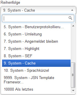 Joomla Plugin - Reihenfolge